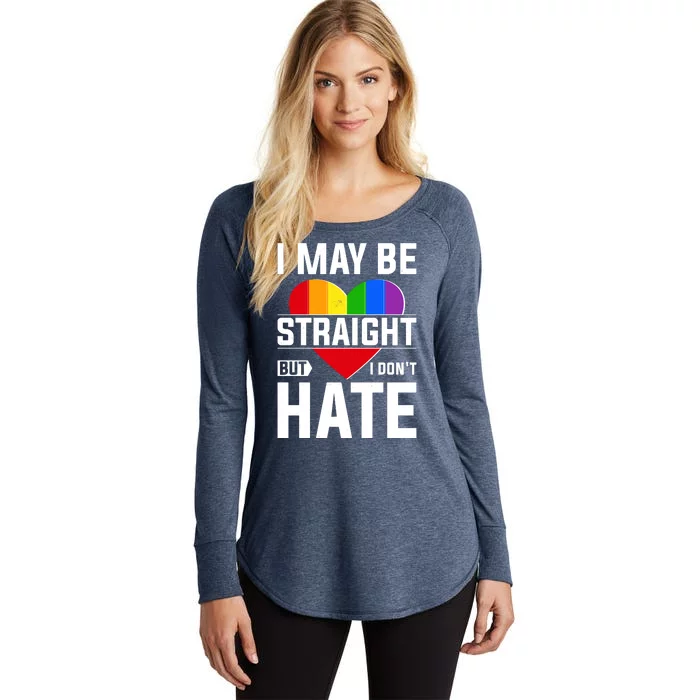 I May Be Straight But I Don't Hate LGBT Pride Ally Women's Perfect Tri Tunic Long Sleeve Shirt