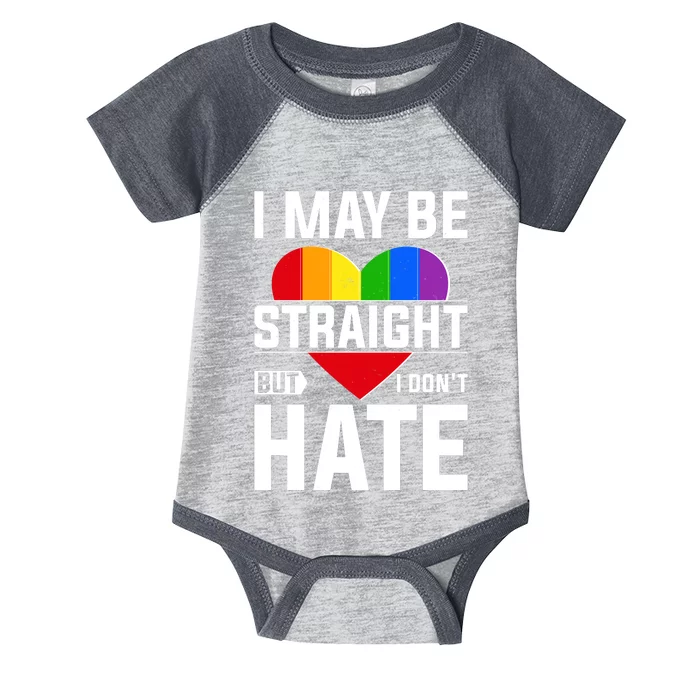 I May Be Straight But I Don't Hate LGBT Pride Ally Infant Baby Jersey Bodysuit