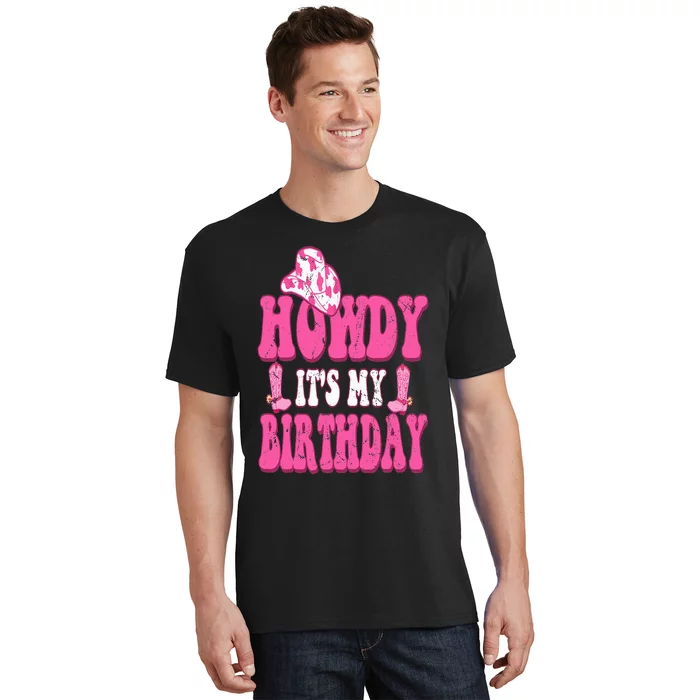 Its My Birthday Howdy Western Retro Cowboy Hat T-Shirt