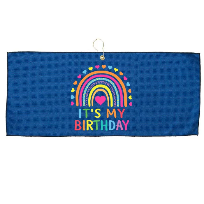 ItS My Birthday For Wo Teens Girl Gift Rainbow Large Microfiber Waffle Golf Towel