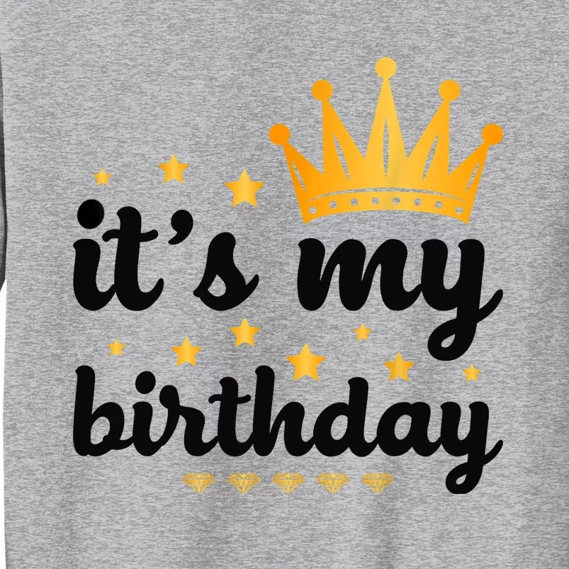 It's My Birthday for Wo, Teens, Girl, Black & Gold Tall Sweatshirt