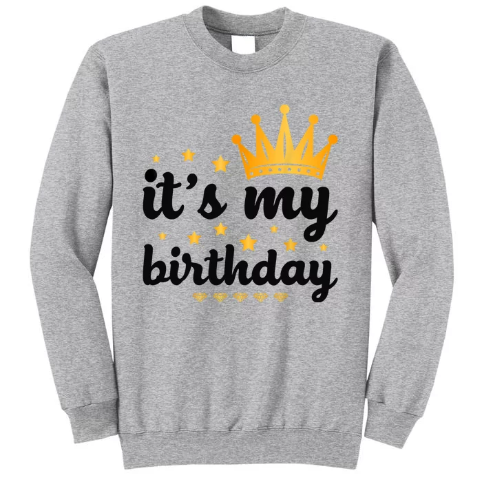 It's My Birthday for Wo, Teens, Girl, Black & Gold Tall Sweatshirt