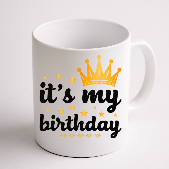 It's My Birthday for Wo, Teens, Girl, Black & Gold Front & Back Coffee Mug