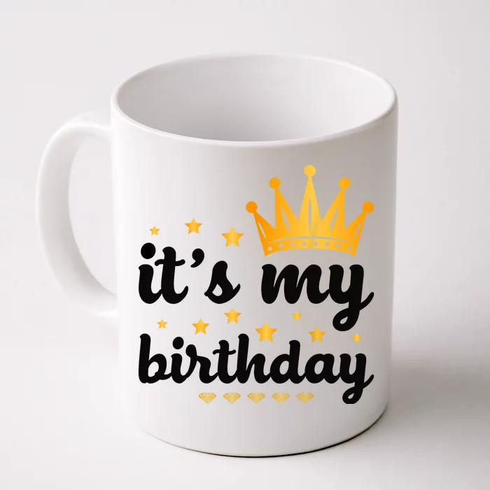 It's My Birthday for Wo, Teens, Girl, Black & Gold Front & Back Coffee Mug