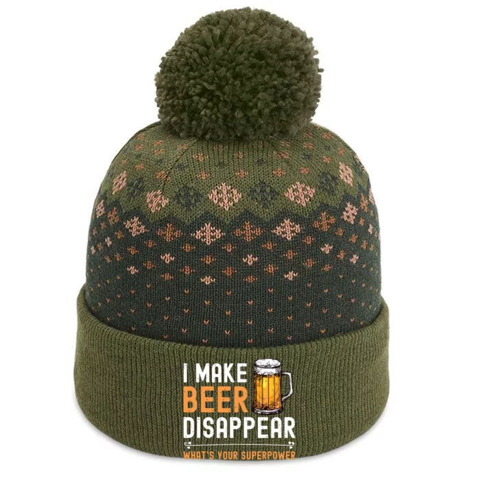 I Make Beer Disappear Whats Your Superpower Funny Drinking The Baniff Cuffed Pom Beanie