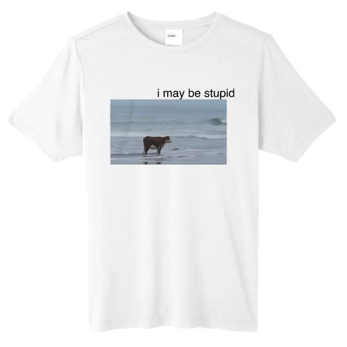 I May Be Stupid Cow On Beach ChromaSoft Performance T-Shirt