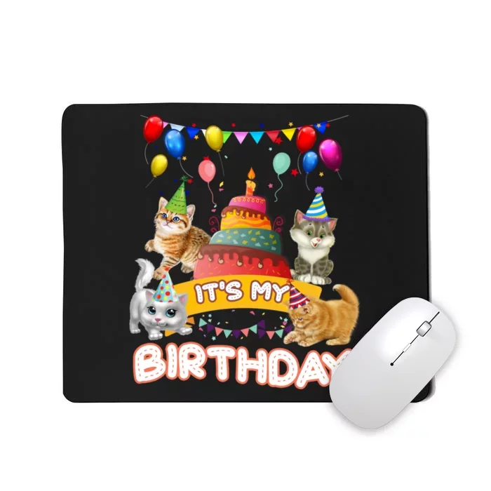 ItS My Birthday Cat And Kitten Party Day Mousepad