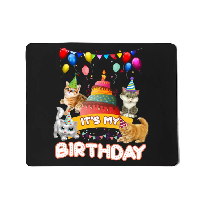 ItS My Birthday Cat And Kitten Party Day Mousepad