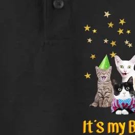 Its My Birthday Cute Cats Meow Dry Zone Grid Performance Polo