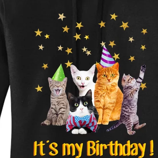 Its My Birthday Cute Cats Meow Women's Pullover Hoodie