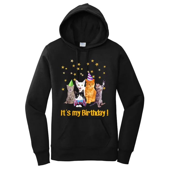 Its My Birthday Cute Cats Meow Women's Pullover Hoodie