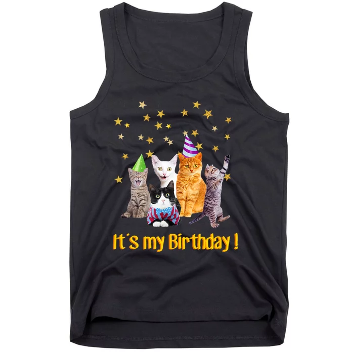 Its My Birthday Cute Cats Meow Tank Top