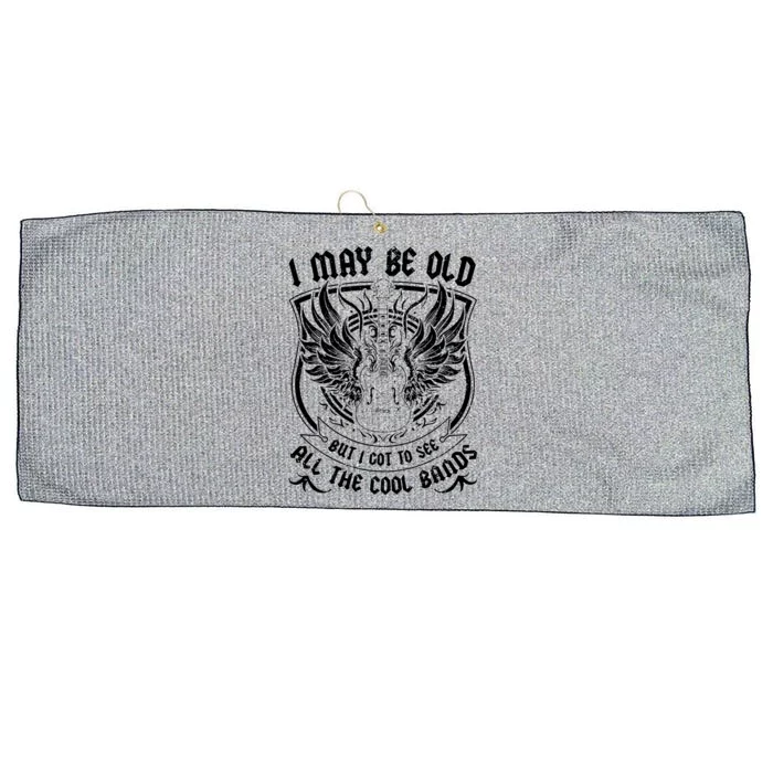 I May Be Old But I Got To See All The Cool Band Rock Concert Large Microfiber Waffle Golf Towel