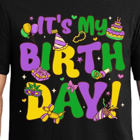 ItS My Birthday Mardi Gras Funny Bday Pajama Set