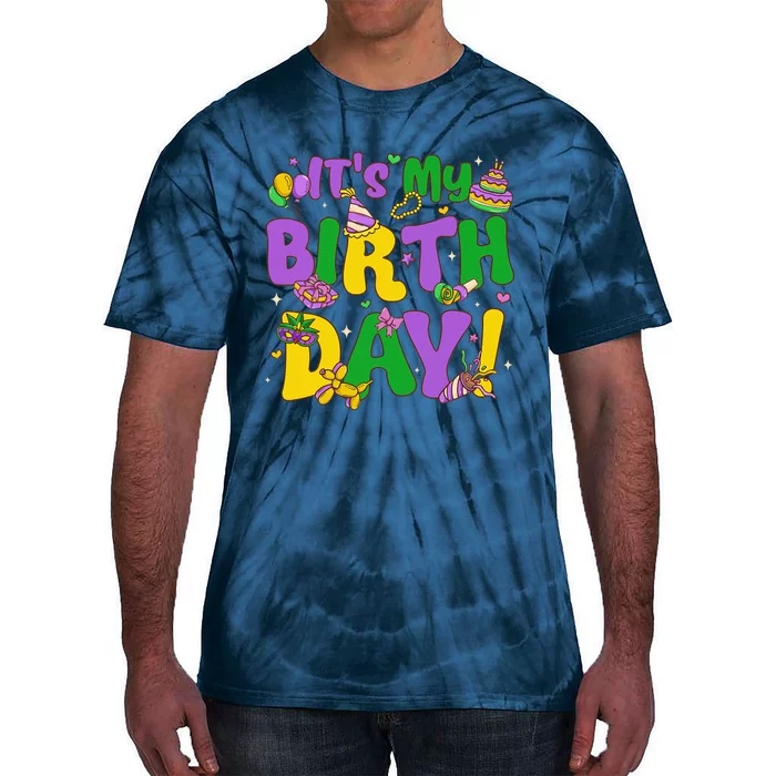 ItS My Birthday Mardi Gras Funny Bday Tie-Dye T-Shirt