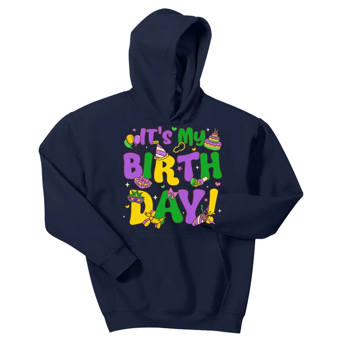 ItS My Birthday Mardi Gras Funny Bday Kids Hoodie