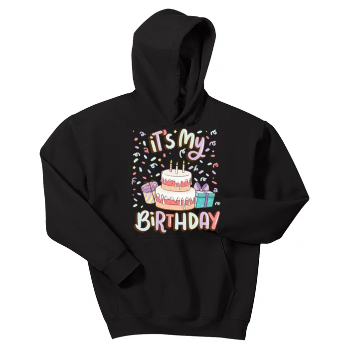 ItS My Birthday Cake Donut Confetti Kids Hoodie