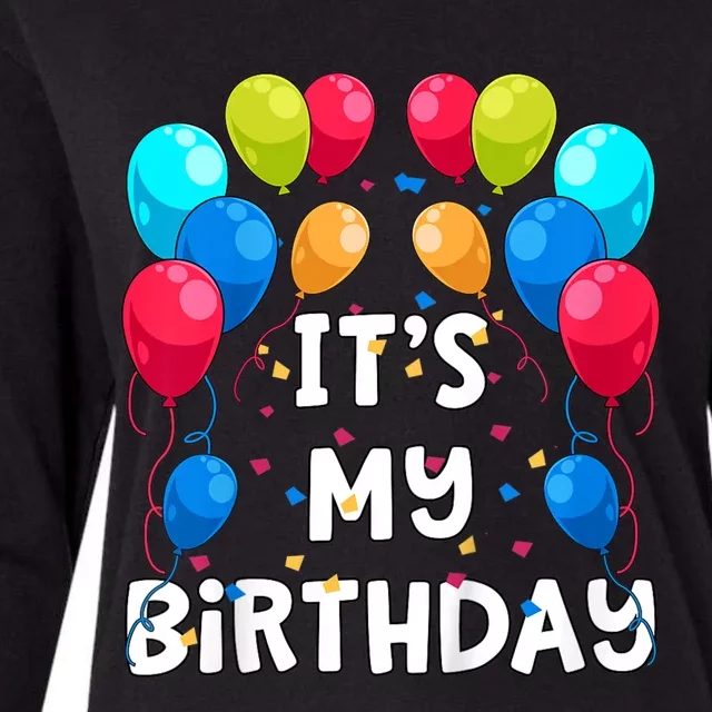 ItS My Birthday Party Balloons And Confetti Womens Cotton Relaxed Long Sleeve T-Shirt