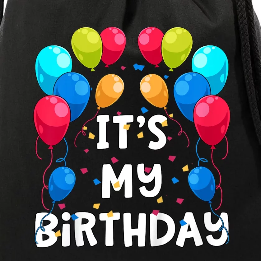 ItS My Birthday Party Balloons And Confetti Drawstring Bag