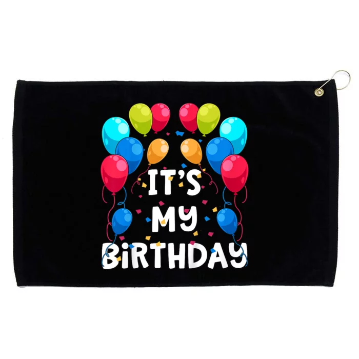 ItS My Birthday Party Balloons And Confetti Grommeted Golf Towel