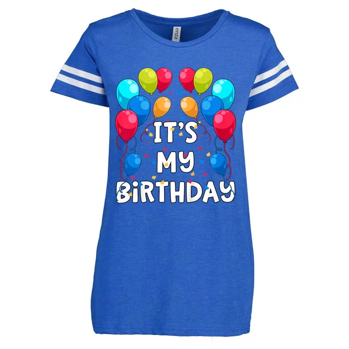 ItS My Birthday Party Balloons And Confetti Enza Ladies Jersey Football T-Shirt