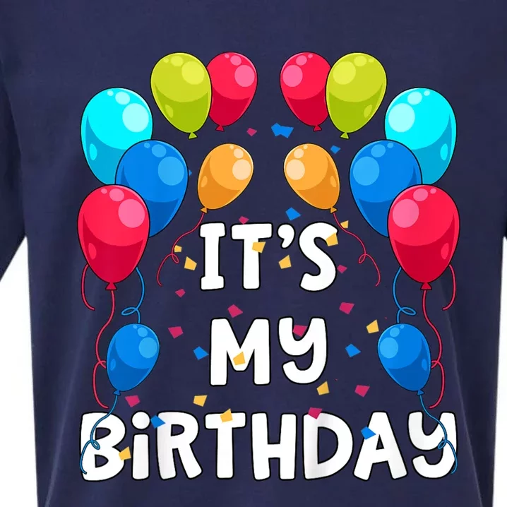 ItS My Birthday Party Balloons And Confetti Sueded Cloud Jersey T-Shirt