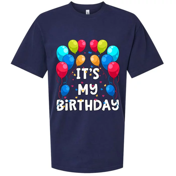 ItS My Birthday Party Balloons And Confetti Sueded Cloud Jersey T-Shirt