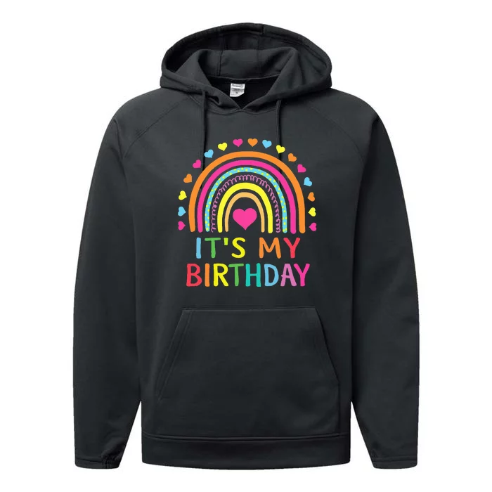 It's My Birthday Gift Rainbow Performance Fleece Hoodie