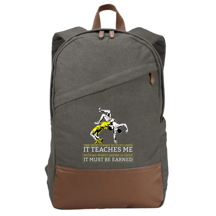 It Must Be Earned Wrestling Cotton Canvas Backpack