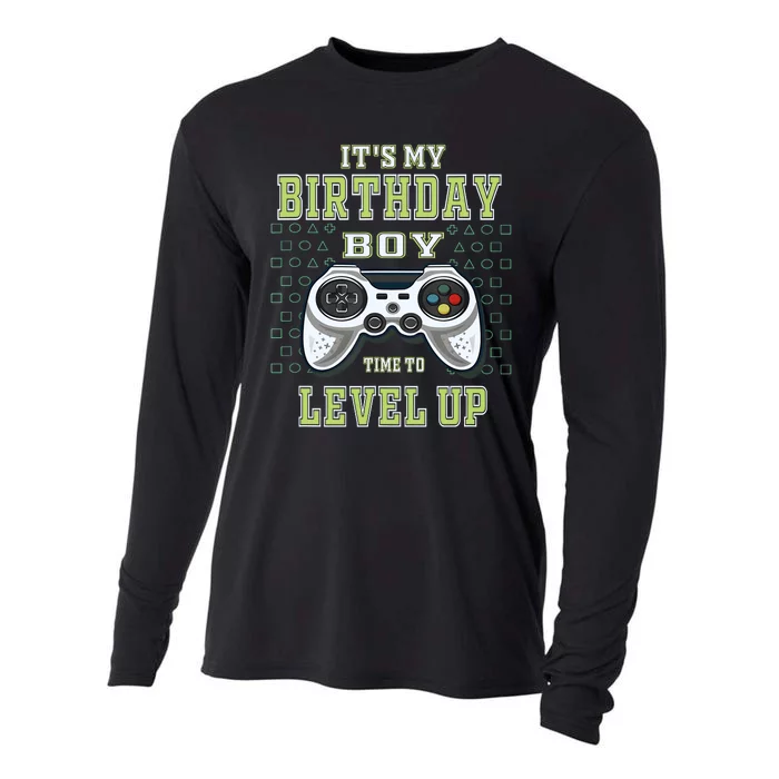 Its My Birthday Boy Time To Level Up Video Game Cooling Performance Long Sleeve Crew