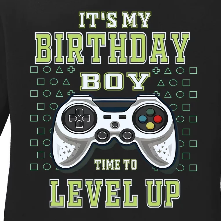 Its My Birthday Boy Time To Level Up Video Game Ladies Long Sleeve Shirt