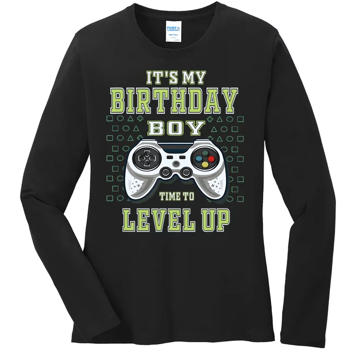 Its My Birthday Boy Time To Level Up Video Game Ladies Long Sleeve Shirt