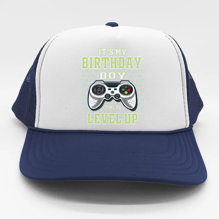 Its My Birthday Boy Time To Level Up Video Game Trucker Hat