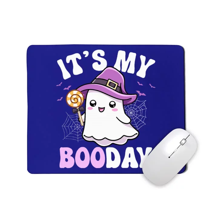 Its My Boo Day Cute Ghost Halloween Birthday Mousepad