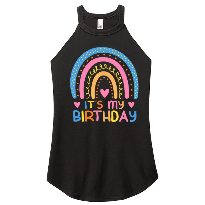 IT’S MY BIRTHDAY RAINBOW for Wo Teens Girl Gift Women’s Perfect Tri Rocker Tank