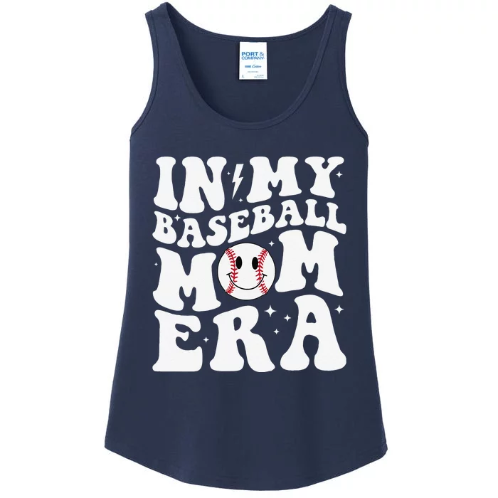 In My Baseball Mom Era Groovy Baseball Mom Team MotherS Day Ladies Essential Tank