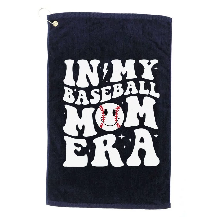 In My Baseball Mom Era Groovy Baseball Mom Team MotherS Day Platinum Collection Golf Towel