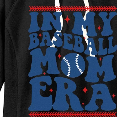 In My Baseball Mom Era Groovy Baseball Mom Team MotherS Day Women's Fleece Hoodie