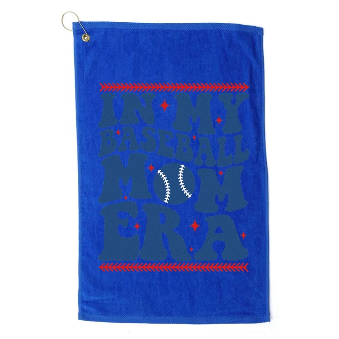 In My Baseball Mom Era Groovy Baseball Mom Team MotherS Day Platinum Collection Golf Towel