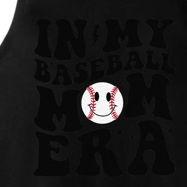 In My Baseball Mom Era Groovy Baseball Mom Team MotherS Day Ladies Tri-Blend Wicking Tank