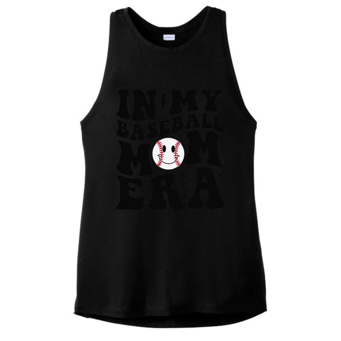 In My Baseball Mom Era Groovy Baseball Mom Team MotherS Day Ladies Tri-Blend Wicking Tank