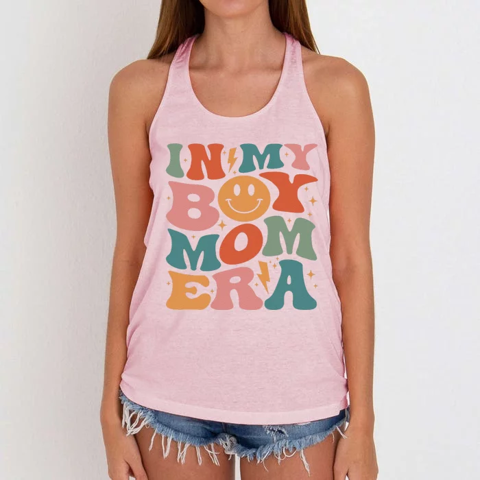 In My Boy Mom Era Groovy Mom Of Gifts Funny Mothers Day Women's Knotted Racerback Tank