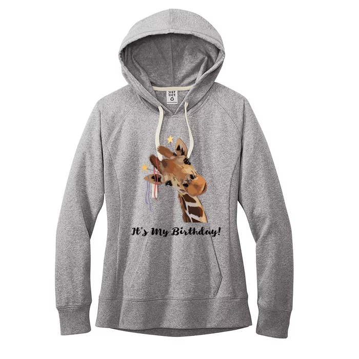 It's My Birthday Good Time Giraffe Party Animal Women's Fleece Hoodie