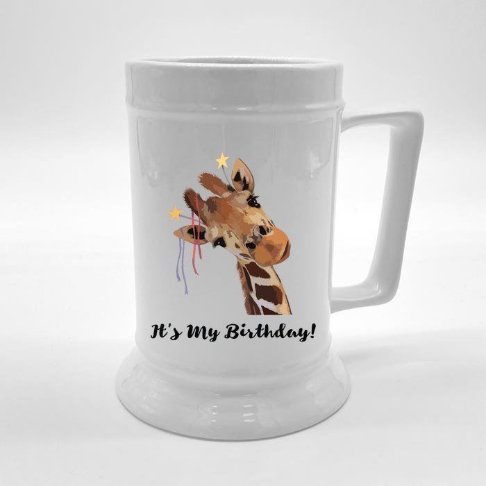 It's My Birthday Good Time Giraffe Party Animal Front & Back Beer Stein