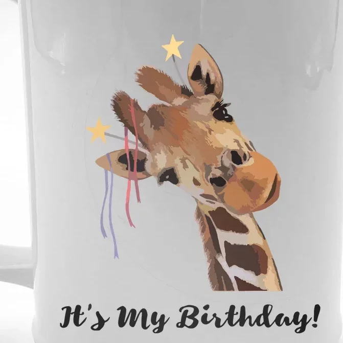 It's My Birthday Good Time Giraffe Party Animal Front & Back Beer Stein