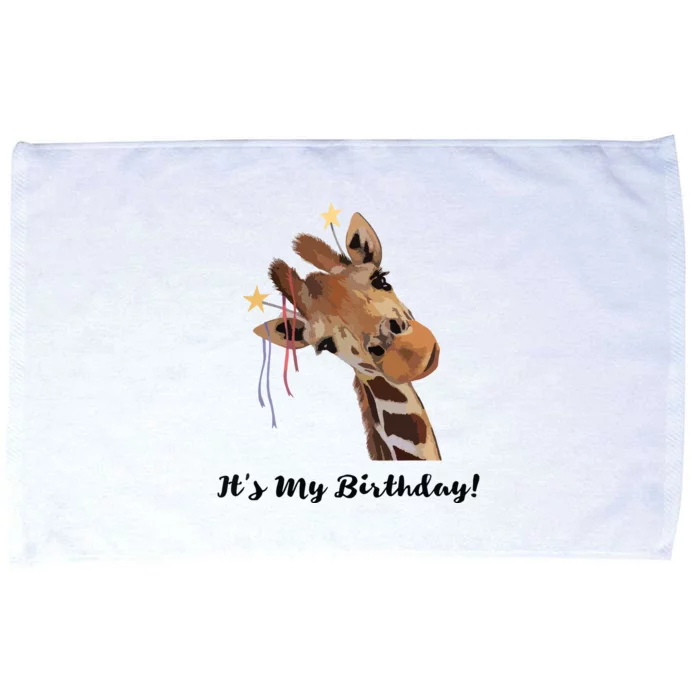 It's My Birthday Good Time Giraffe Party Animal Microfiber Hand Towel