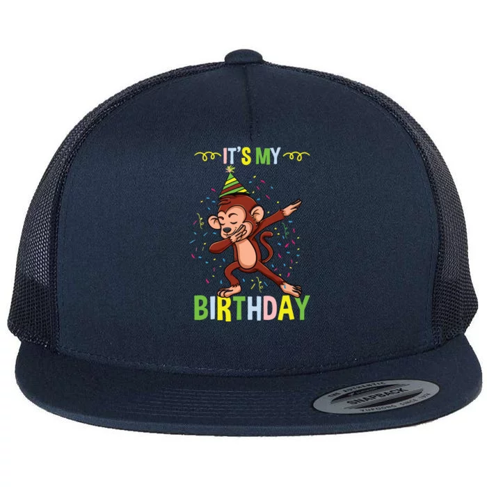 Its My Birthday Monkey Flat Bill Trucker Hat