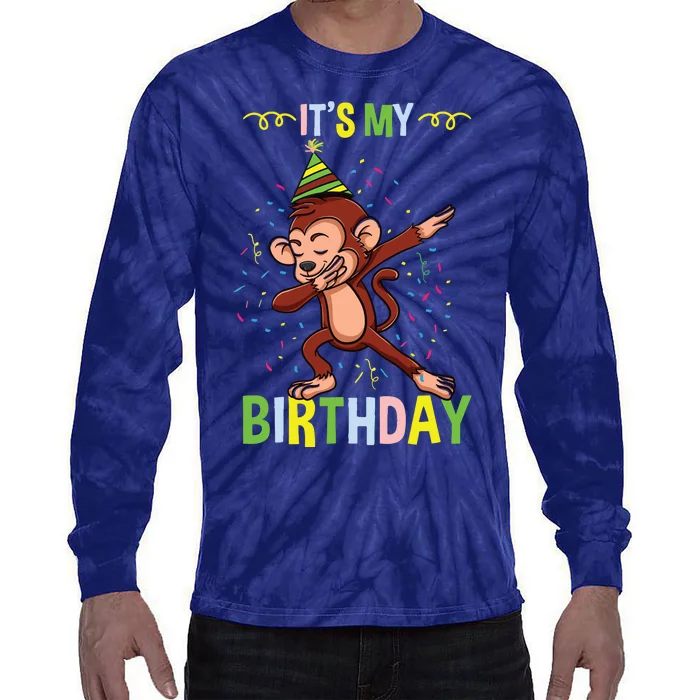 Its My Birthday Monkey Tie-Dye Long Sleeve Shirt