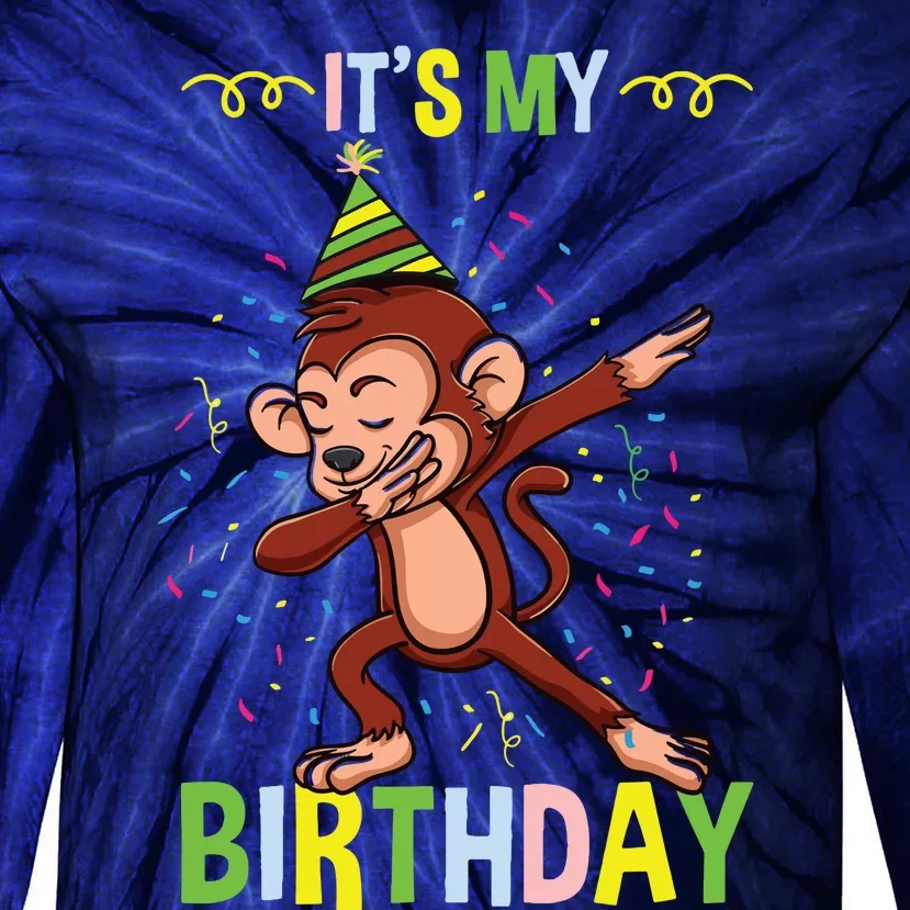 Its My Birthday Monkey Tie-Dye Long Sleeve Shirt