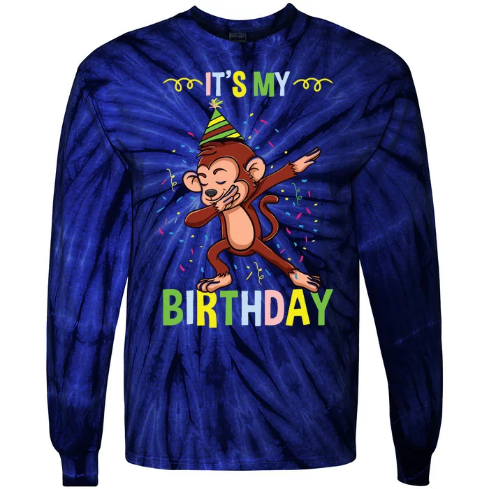 Its My Birthday Monkey Tie-Dye Long Sleeve Shirt